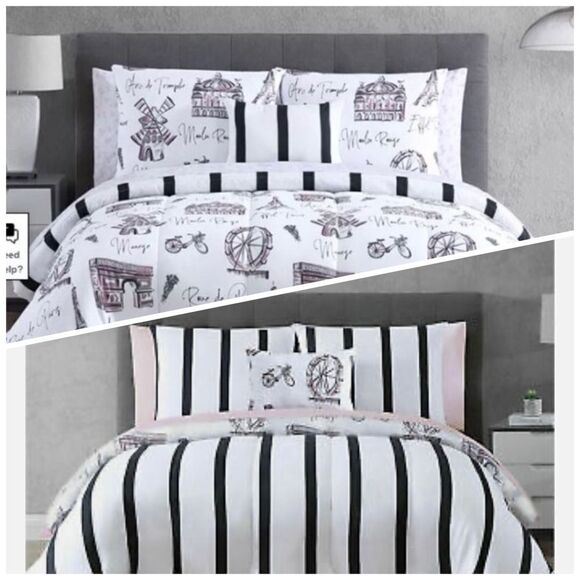 NWT in Package Hallmart Colle Paris Patzita 12-Pc. Reversible King Comforter Set - Picture 1 of 15